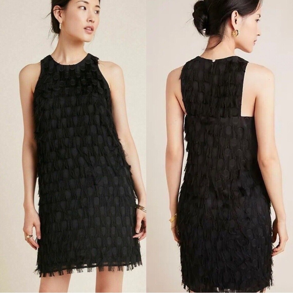 Anthropologie black eye lash dress